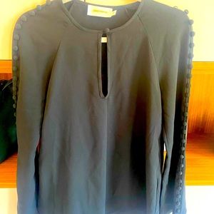 Zimmerman Black long sleeve top with buttons along sleeve